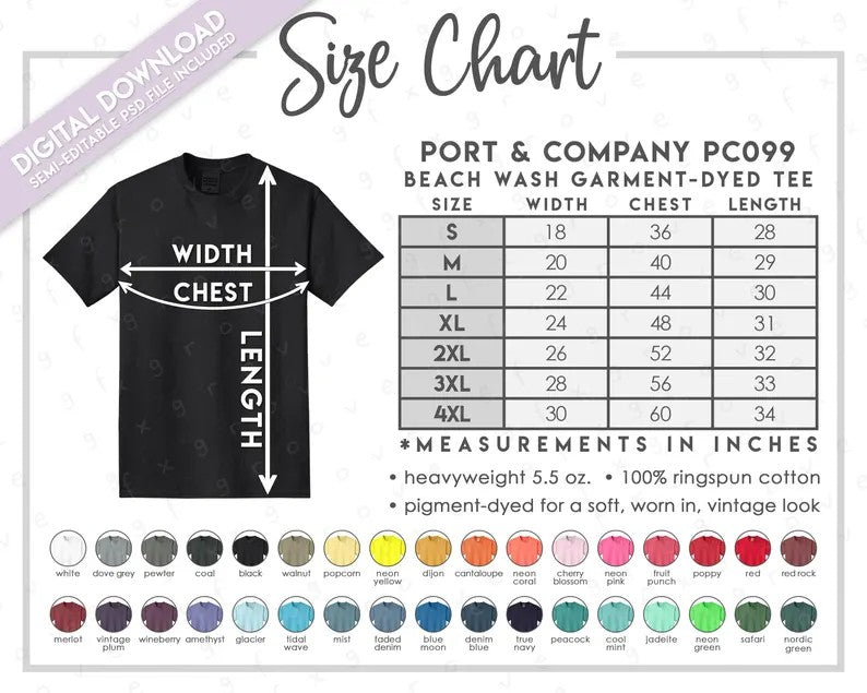 T-Shirt - size guide
