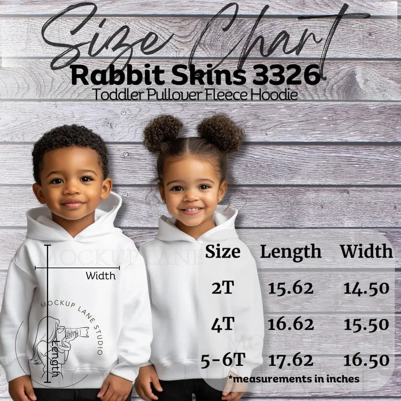 Toddler Hoodie - size guide