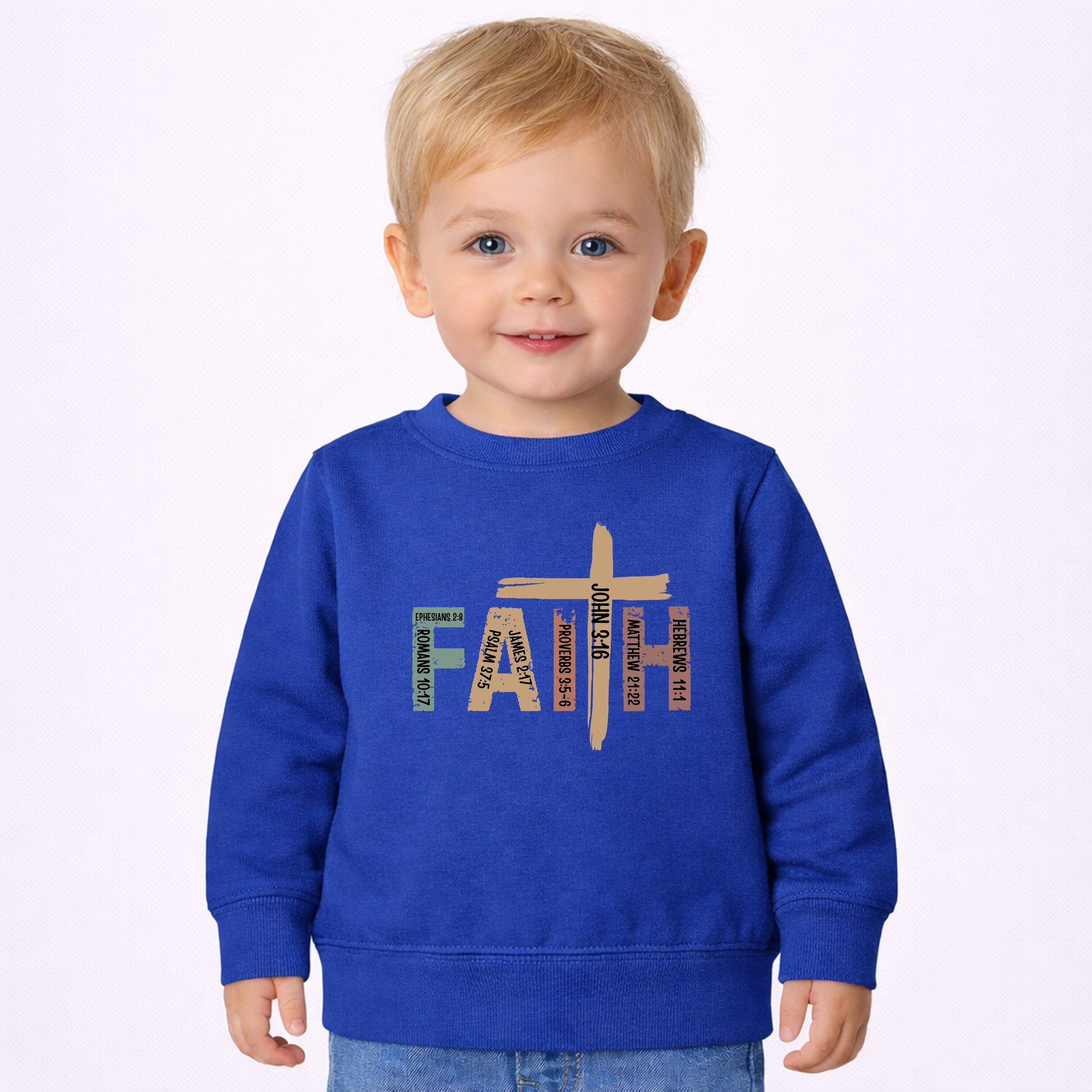 HUSXGURIEQ-Toddler Sweatshirt Blue